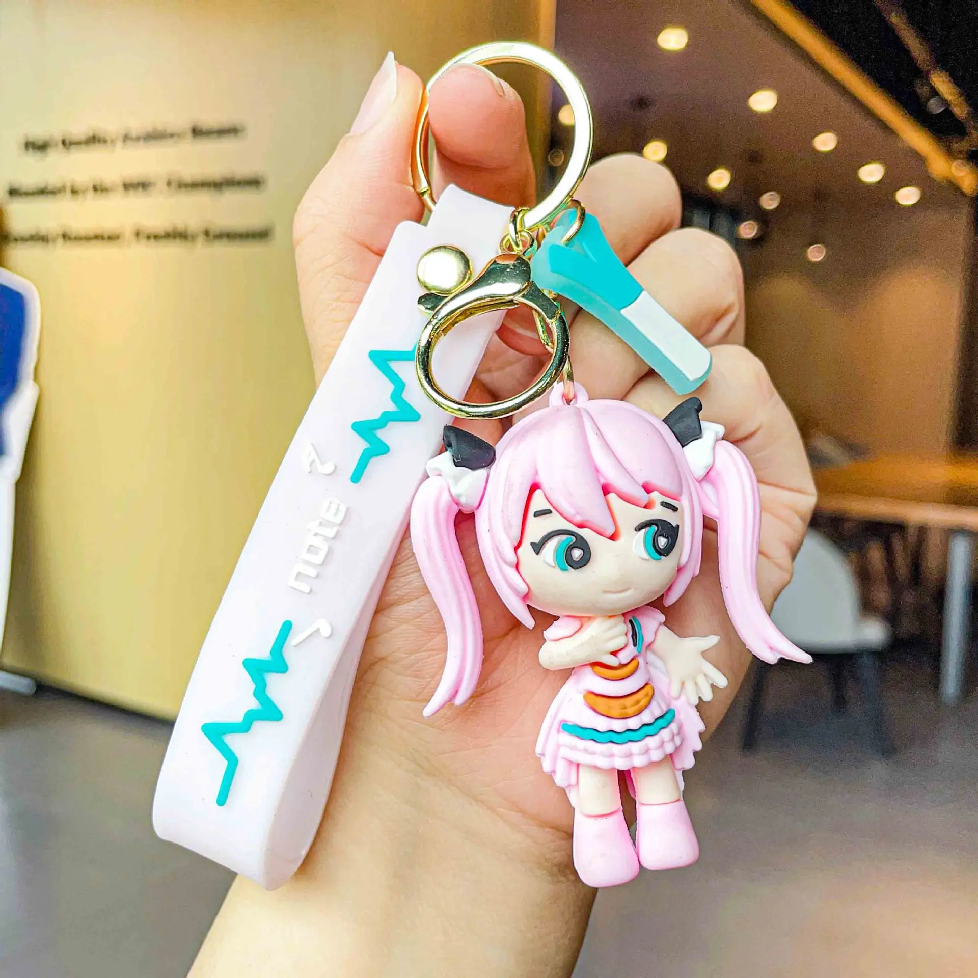 Chaveiro Anime Hatsune Miku, Figura de Desenho Animado Fofa, Acessório para Bolsa, Presente para Fãs de Cosplay