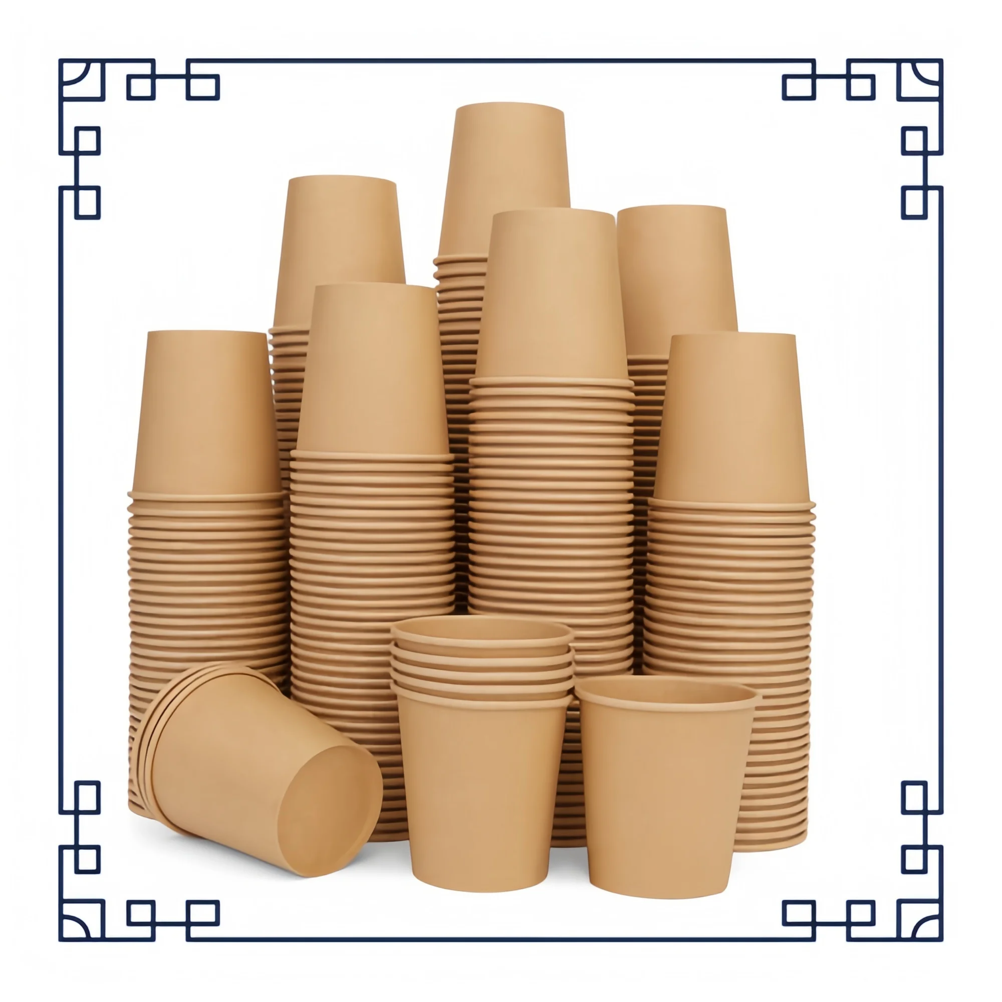 

300 Pcs 6oz Kraft Paper Cups, Disposable Hot/Cold Drink Cups for Coffee, Tea, Juice, Water, Espresso