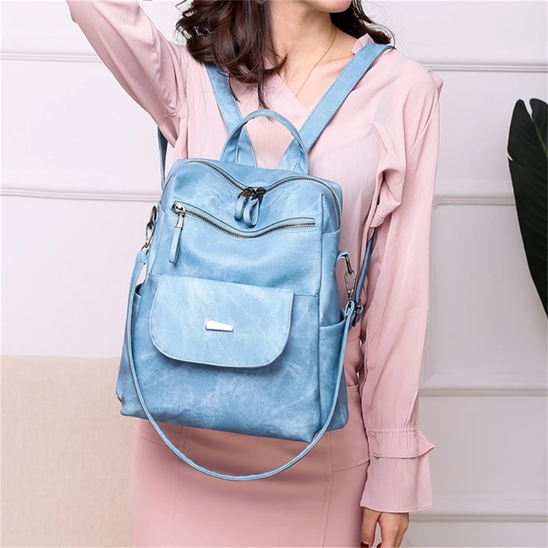 Women Backpack Casual Shoulder Bag Fashion Pretty Leather Fabric Female Daypack Stylish Elegant Girls Backpack Women Bag