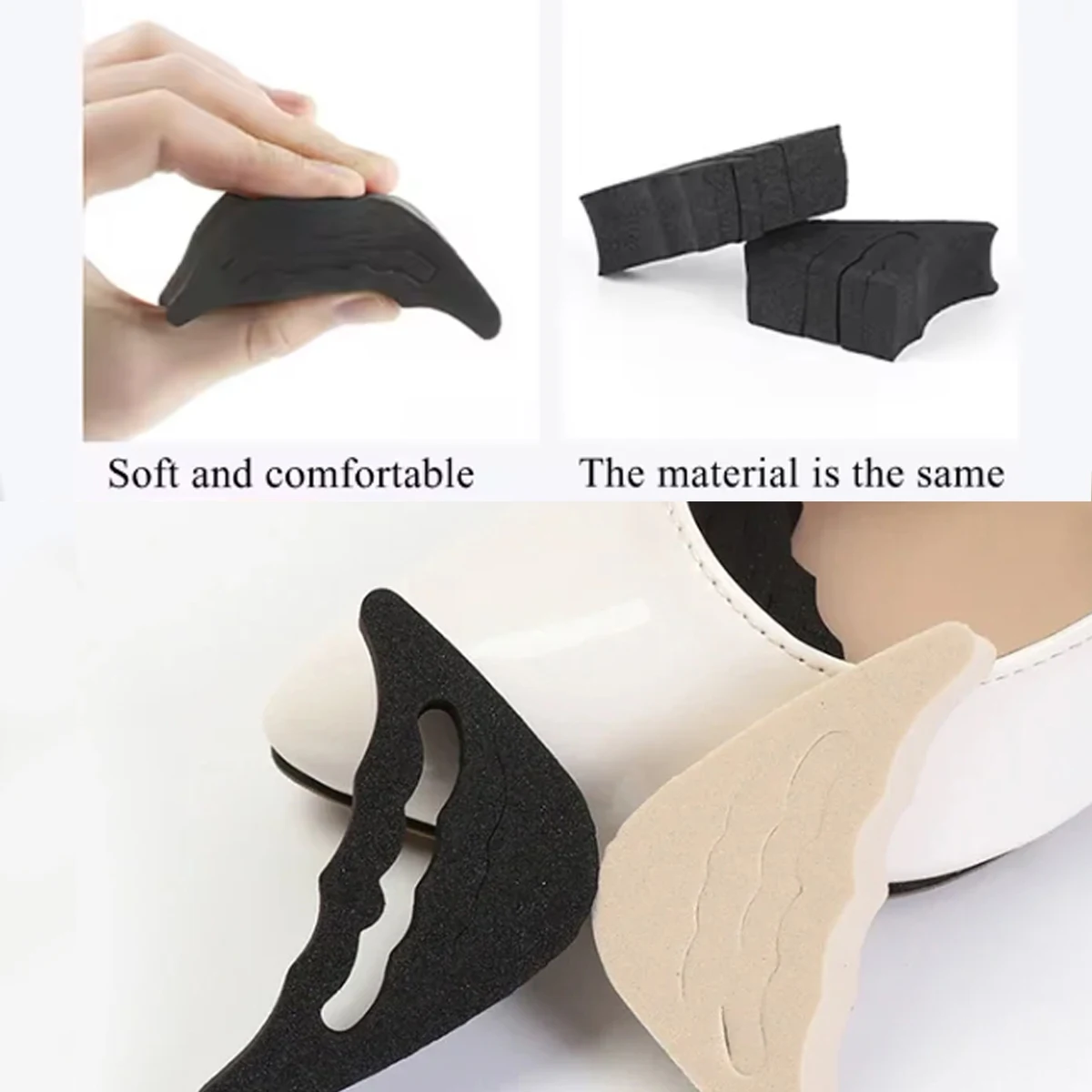 Soft Half Insoles Toe Plug Reusable Shoe Filler Inserts Adjustable Too Big Shoe Pads Unisex Foot Brace Inserts