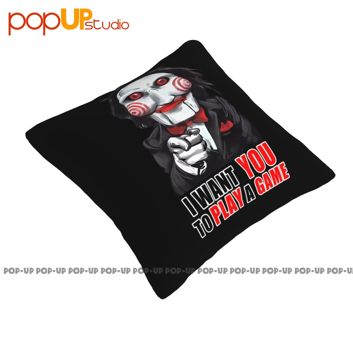 Funky Saw Jigsaw Billy Puppet I Want You To Play A Game Pillowcase Throw Pillow Cover For Room Thickened Zipper Type