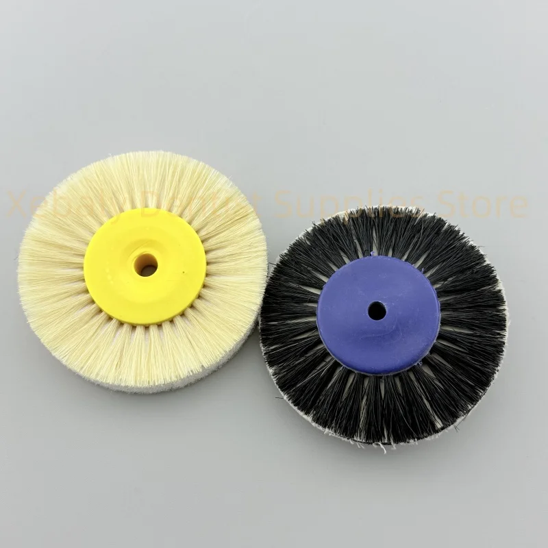 10 pezzi spazzole per levigatura e lucidatura dentale setole bianche nere diametro 80 mm spazzola per lucidatura materiali da laboratorio strumenti per dentisti
