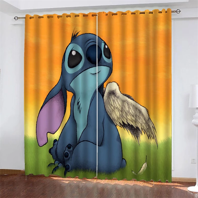 Stitch Blackout Curtains Two-piece Room Decoration Balcony Decoration Bedroom Blackout Multi-size Suitable for Kids and Adults