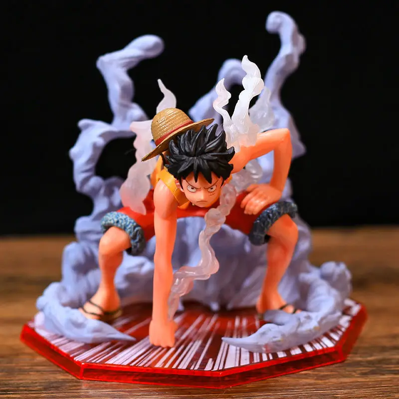 Nueva figura de Anime de una pieza Luffy Gear 2 figuras de juguete Figuras de acción 12cm figura de Manga colección de PVC modelo muñeca regalo juguetes para niños