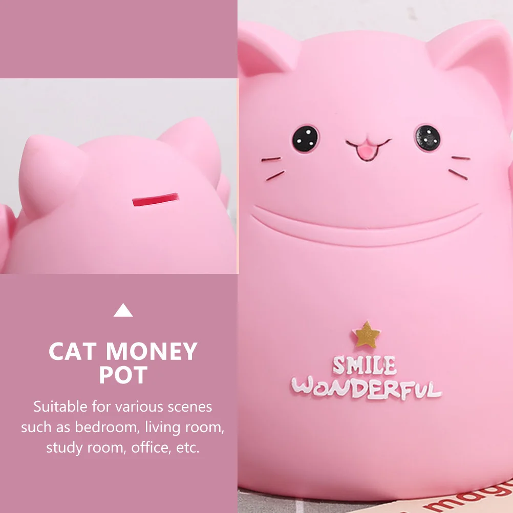 

1Pcs Creative Cat Saving Pot Resin Coin Bank for Children Home Decoration Bedroom Office Cute Multi-Purpose Coin Storage