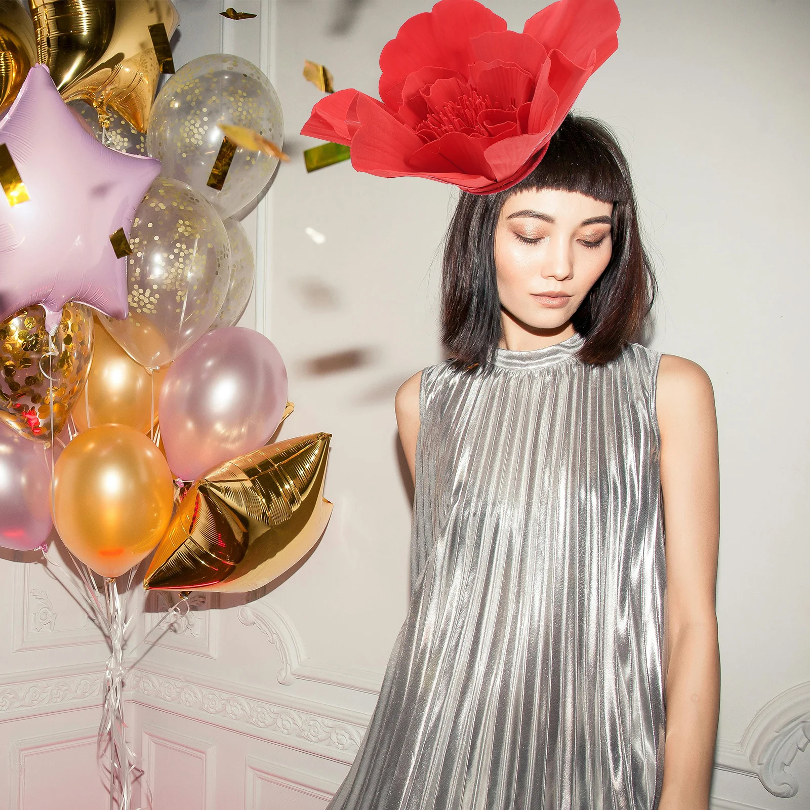 Grote bloem tovenaar voor vrouwen Oversized bloemenhoofdband Vrouwelijk haaraccessoire Verklaring Tea Party Hat Event Wear