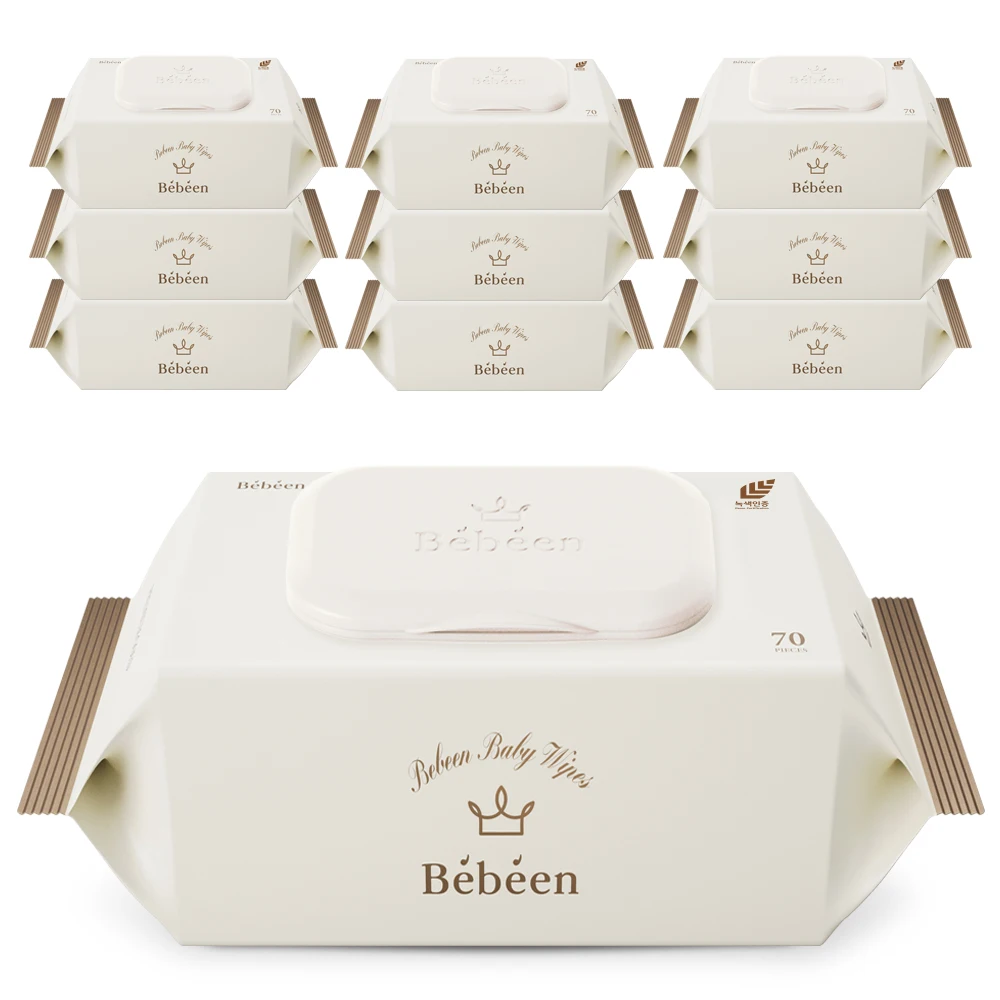 [BEBEEN] Premium Gold Infants and toddlers Wipes Embossing Cap 70 Sheets 10 Packs