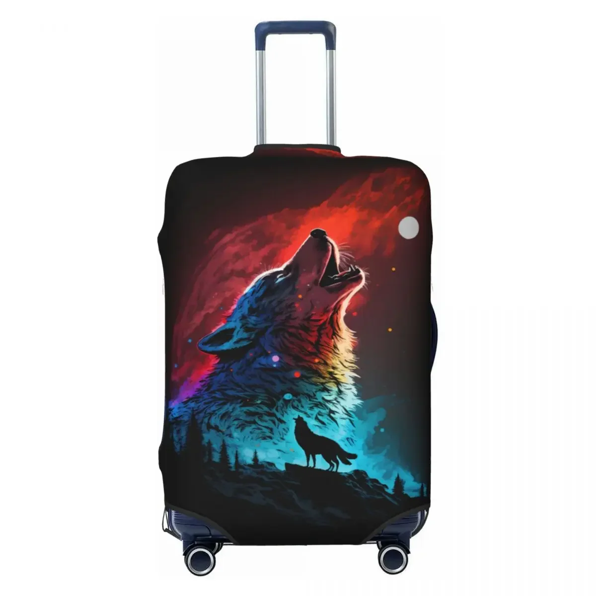 

Custom Ghost Wolf Suitcase Cover Washable Travel Luggage Covers for 18-32 inch