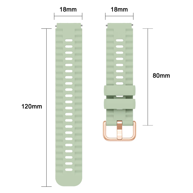 Ремешок с волнистой текстурой 18 мм для Huawei Watch 5 GT5 Pro 42 мм, модный резиновый ремешок для Huawei Watch GT5 GT4, 41 мм, ремешок с пряжкой из розового золота