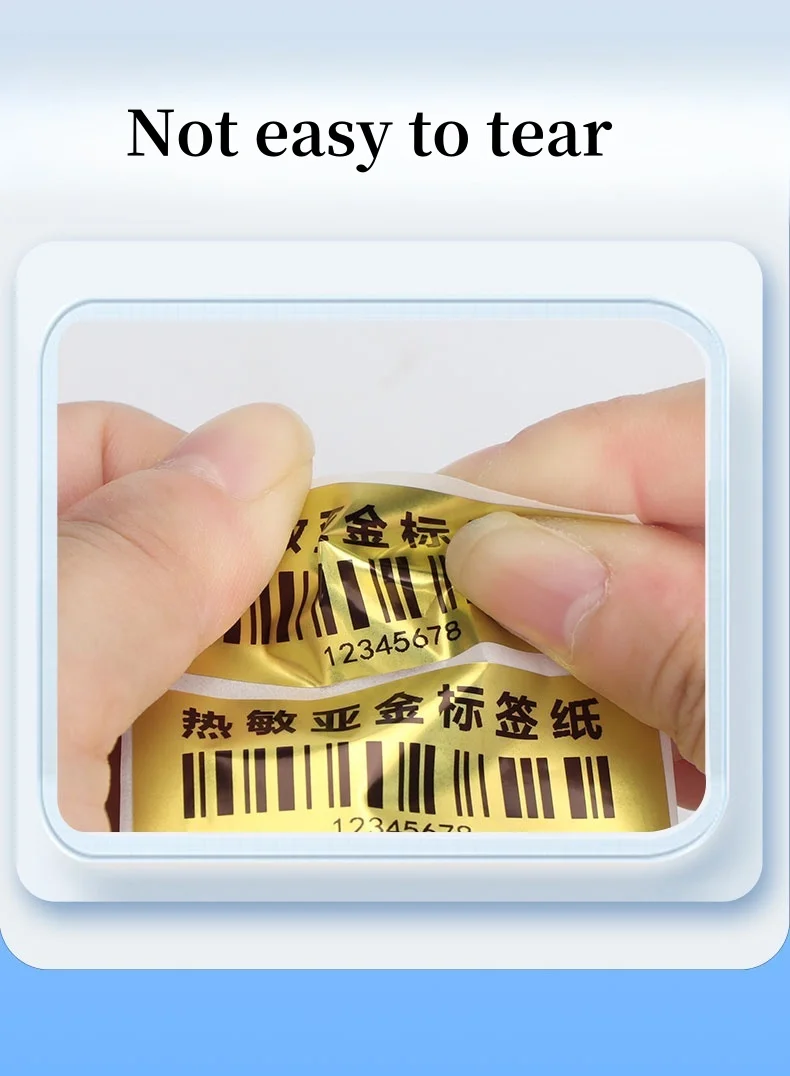 Thermal Gold Label Paper Sticker Barcode Waterpro of Oilproof No Carbon Tape Required Direct Printing Thermal Labels