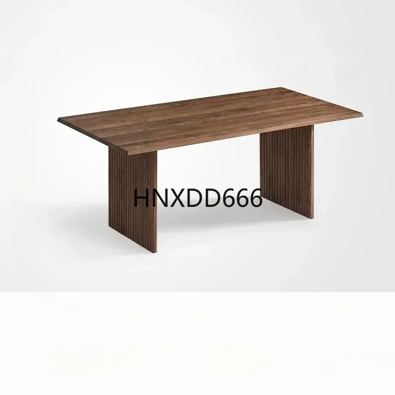 

North American Black Walnut Solid Wood Long Dining Table and Chair Home Living Room Rectangular Table