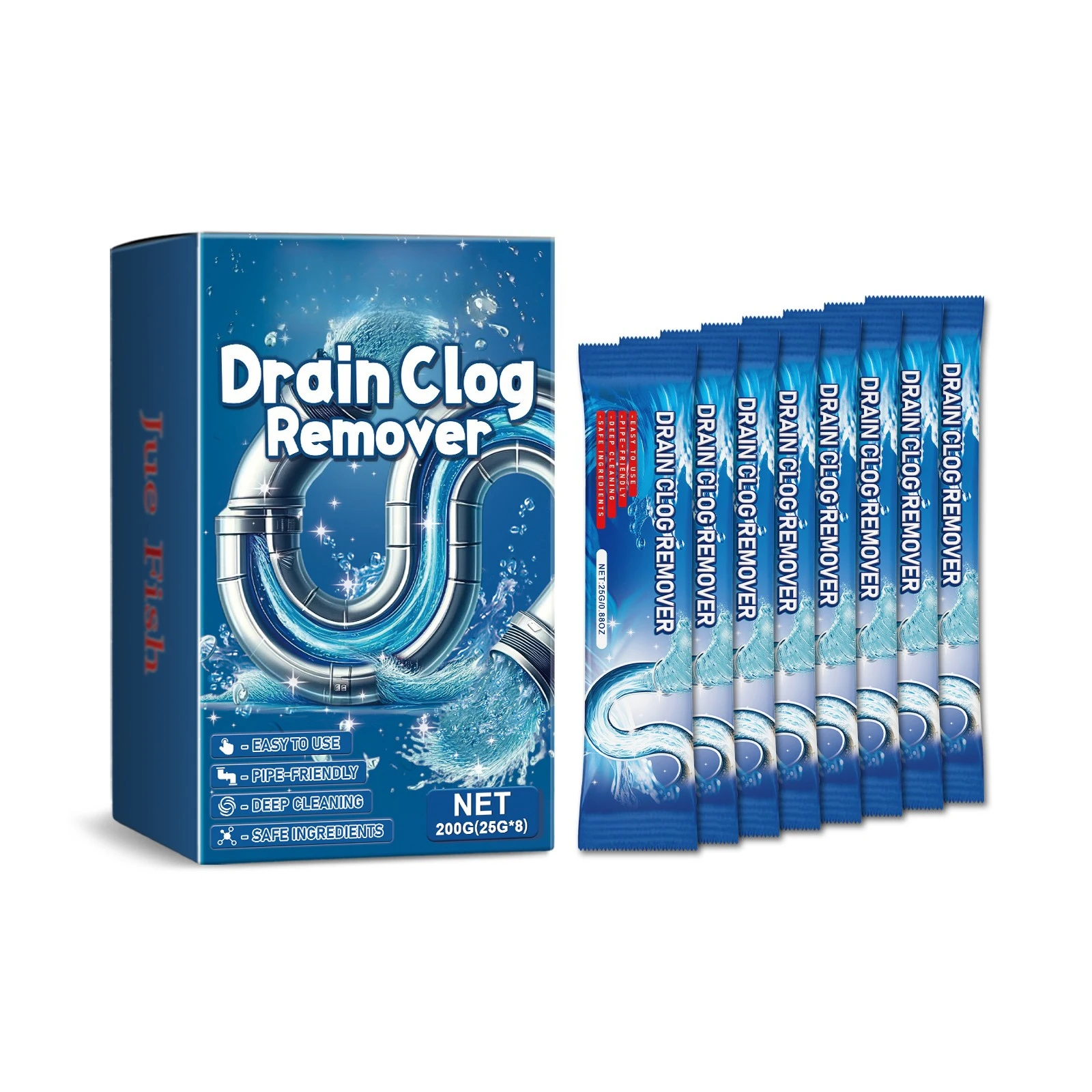 Pipeline dredging cleaning powder, cleaning and dissolving sewer drain powder, oil pollution blockage and deodorization