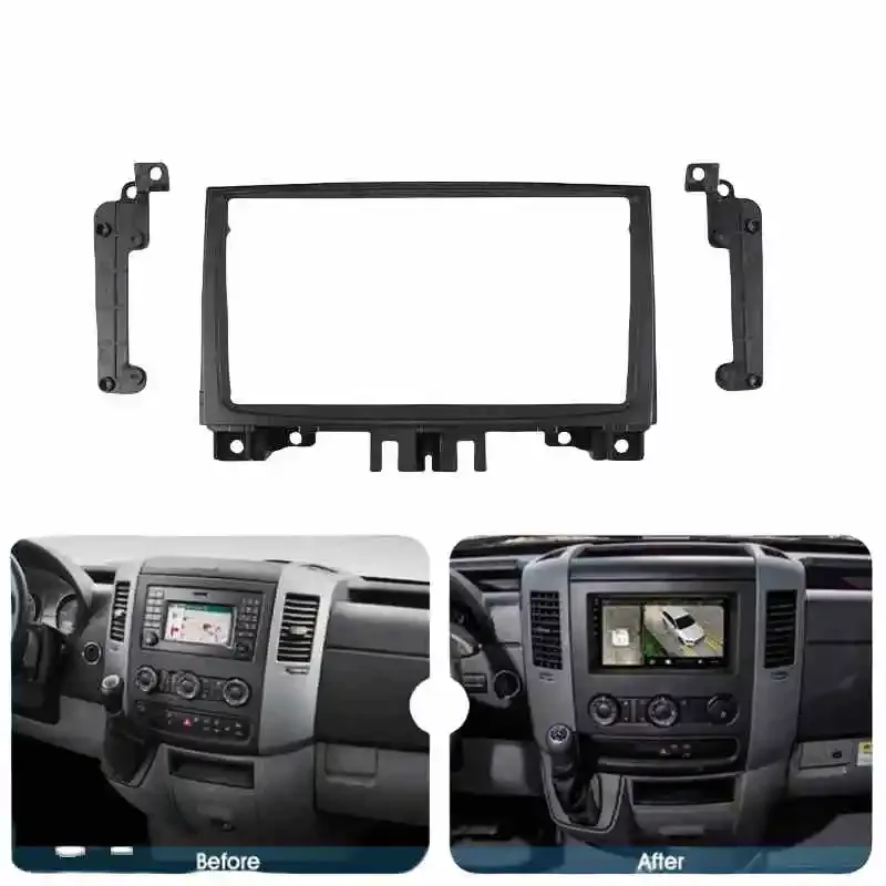

9-дюймовый адаптер для Mercedes Benz Sprinter 2006-2012 VW Crafter 2006-2016, комплекты отделки приборной панели, радиоплеер с лицевой панелью