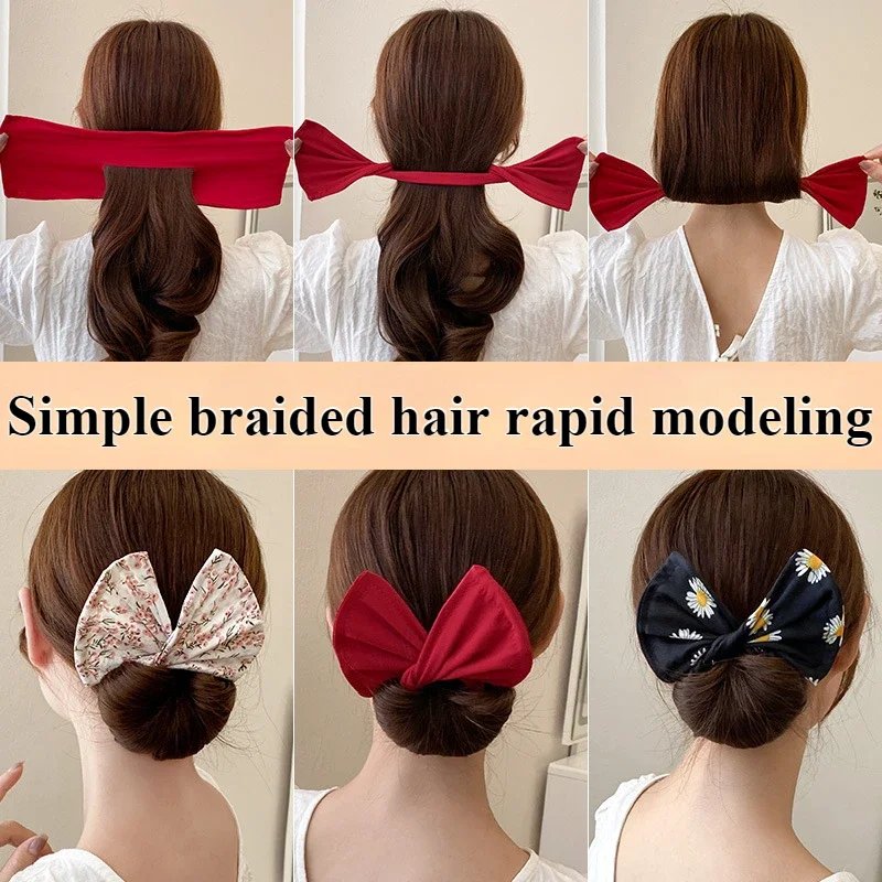 Women's Bow-shaped Hairpin Device Sweet and Lovely Hairpin Fast Hair Bun Hair Styling Tools Braid Hair Accessories