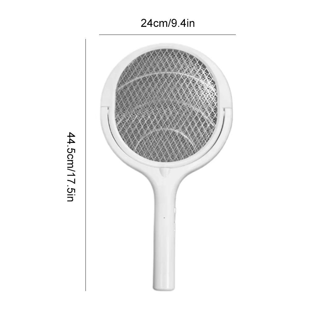 Rotating Head Fly Swatter Racket Rechargeable Bug Zapper Racket 5/6 in 1 Mosquito Catcher with Telescopic Rod for Home Indoor