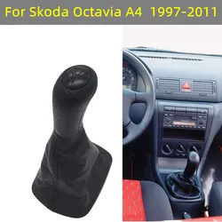 5 Speed Gear Stick Shift Knob Gaitor Boot Cover Case For Skoda Octavia A4 1997 1998 1999 2000 2001 2002 2003 2004 2005 2006-2011