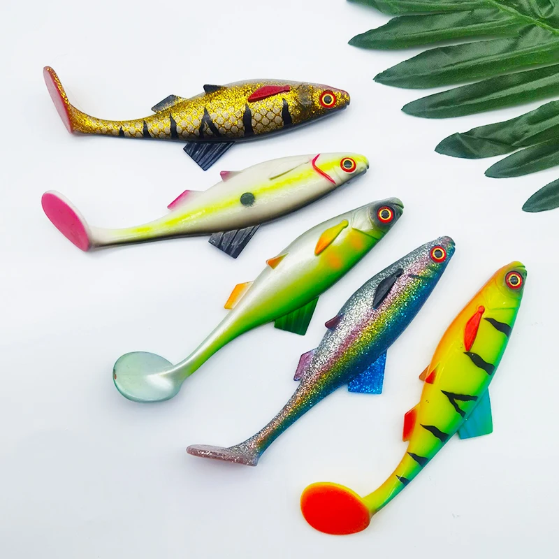 

Multi-Color 3D Eye T-Tail Highly Realistic Soft Silicone Fish Bait Fast Sinking for Deep Sea Bass Fishing