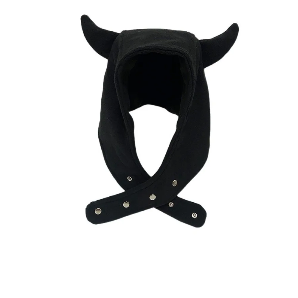 Casual Ear Protection Demon Ear Hat Solid Color Plush Lei Feng Cap Adjustable Warm Winter Pullover Cap Autumn/Winter