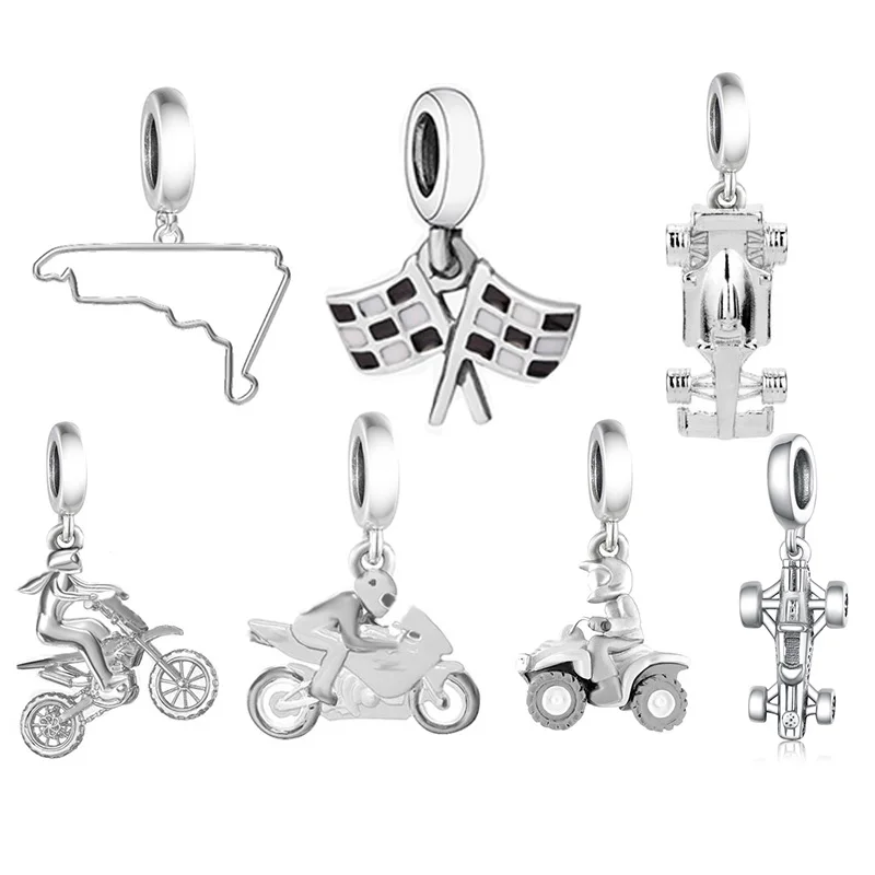 FC Jewelry Fit Original Brand Charms Armband 925 Silber Sport Racing Rennwagen Perlen Anhänger für die Herstellung von Frauen Racer Berloque