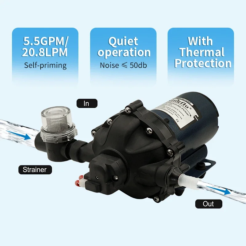 Singflo 5.5GPM デッキウォッシュポンプ 12V マリン海水対応 ボート用ウォッシュダウンポンプ