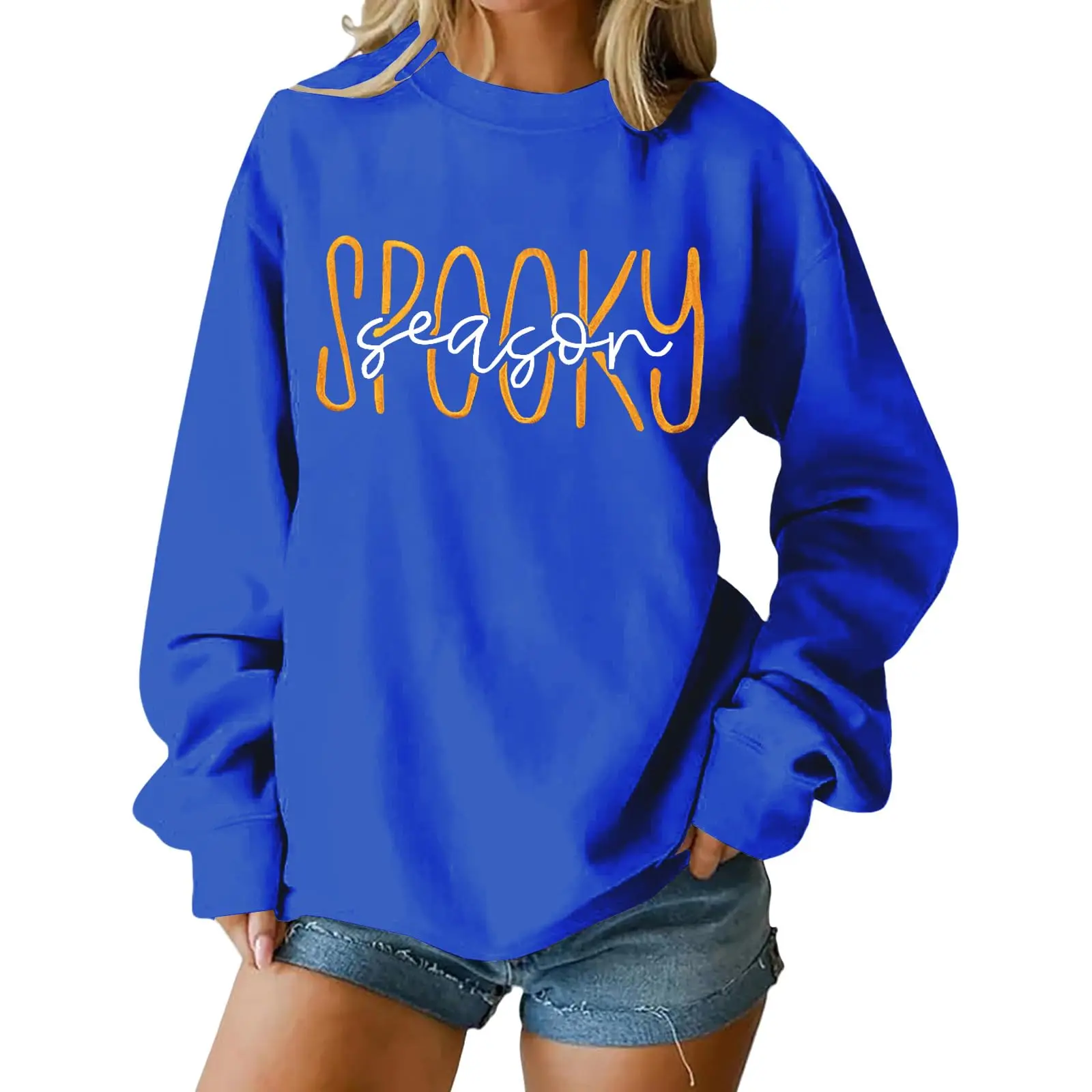Winter Clothes Woman Women'S Round Neck Printed Tops Cotton Casual Fashion Long Sleeve Pullover Top Blouse Woman Clothing