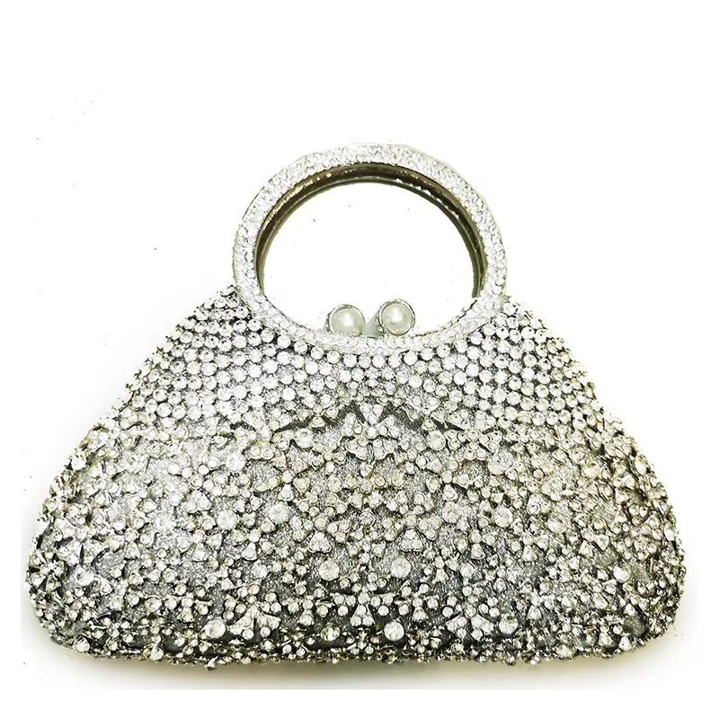 

Silver Diamond Evening Top-Handle Purses Clutch Formal Clutches Crystal Wedding Purses Women’s Bridal Party Handbags Dinner