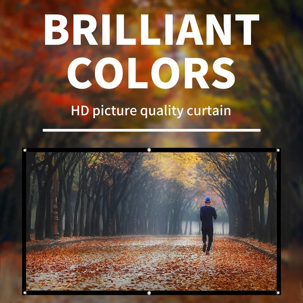 60-150 inch Portable Foldable Projector Screen High Density White No Creases Soft Projection Screen 16:9 for Home Indoor Outdoor