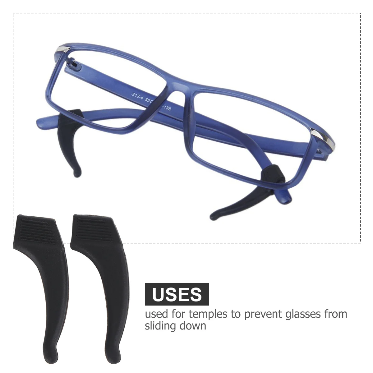 المضادة للانزلاق الأذن السنانير سيليكون كم للنظارات غطاء غير قابل للانزلاق أجزاء النظارات صالح لتشغيل ركوب تسلق تصفح #3