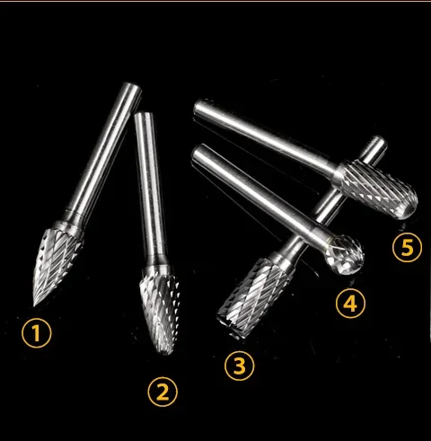 6mm Metal Drawing Tungsten Carbide Milling Cutter Rotary Tool Burr Double Diamond Cut Rotary Dremel Metal Wood Electric Grinding