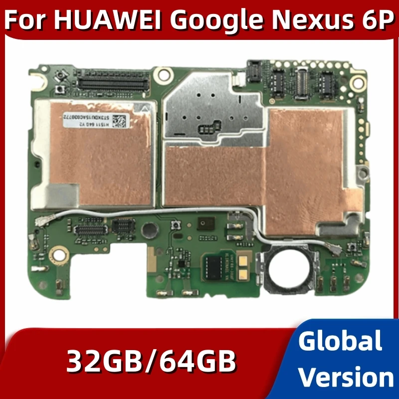 Motherboard PCB Module for HUAWEI Google Nexus 6P, Unlocked Mainboard with Full Chips, 32GB, 64GB ROM