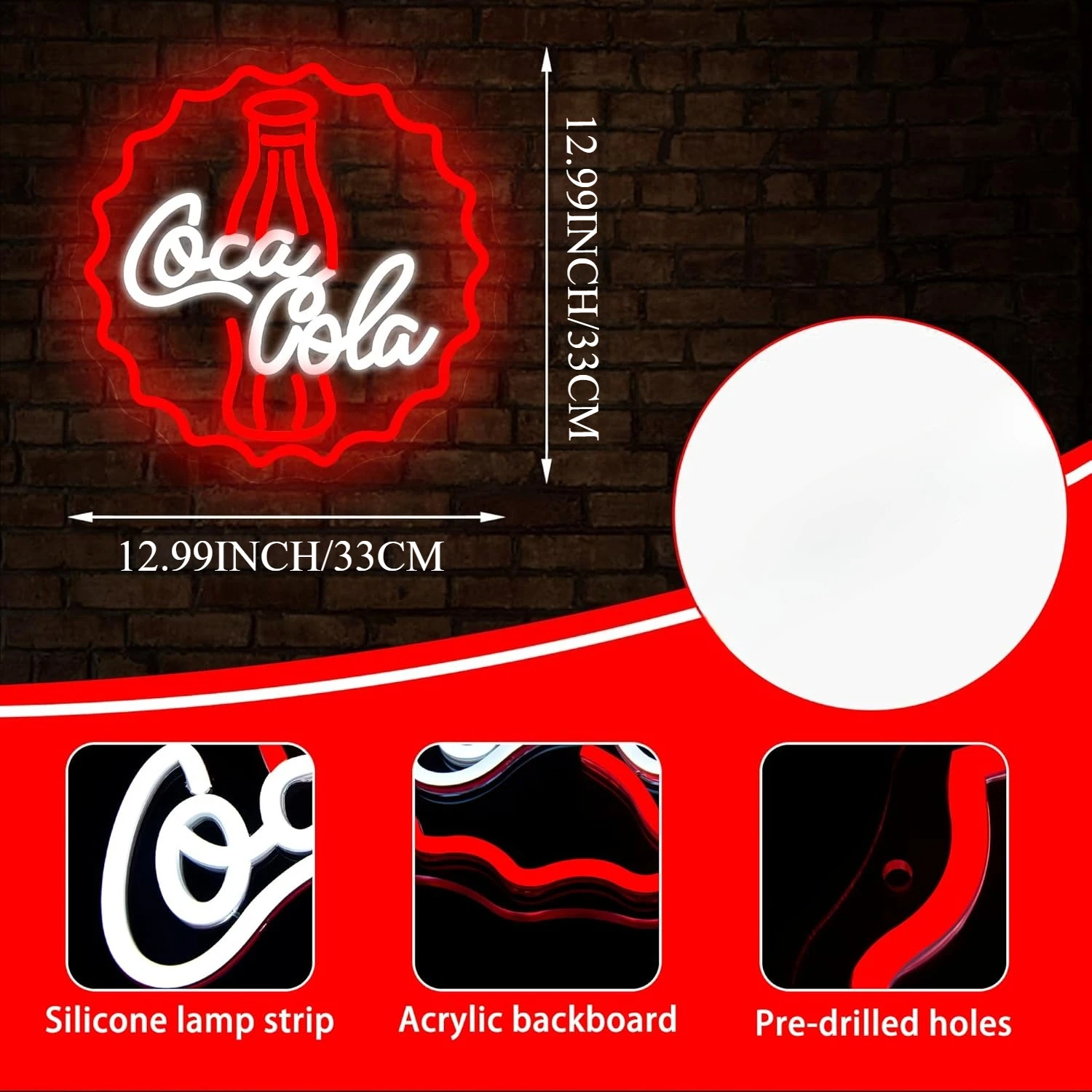 Cola Neon Sign Art Wall Light USB LED Neon Light for Bar Restaurant Club Party Bedroom Decoration personnalisé personnalisé Gift view 3
