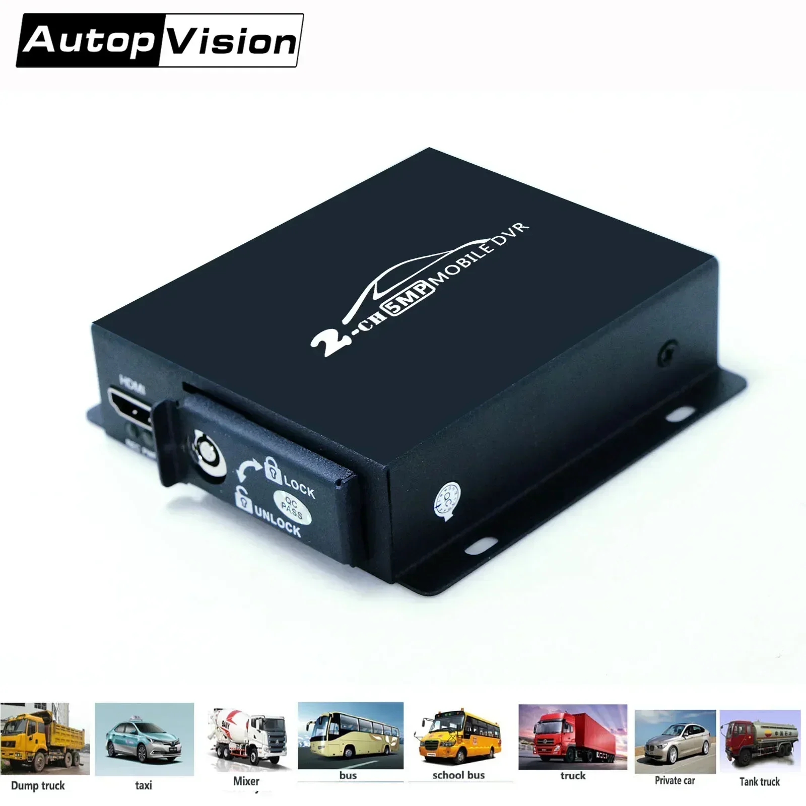 2 Channel 5MP Mini  Digital Video Recorder Support 2CH AHD/Analog up to 5MP  2-in-1  DVR, 2CH DVR HDMI output for car