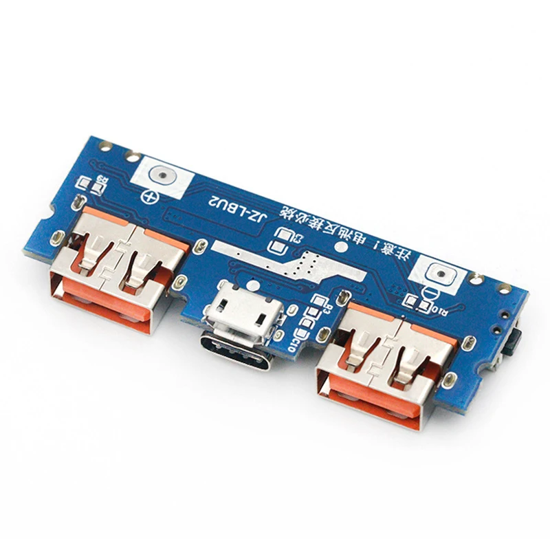 1Pc di alta qualità Micro/Type-C USB 5V 2.4A Dual USB Power Bank Power Board Boost Module accessori per telefono