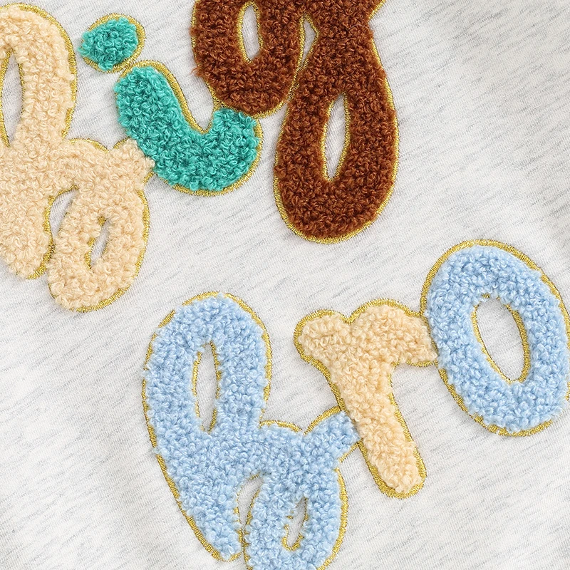 كنزة صوفية للأطفال مطرزة بأكمام طويلة ، بلوزات للصبيان الصغار ، ملابس متطابقة للأخوة ، كاجوال ، من سنة إلى 4 سنوات ، الخريف #4