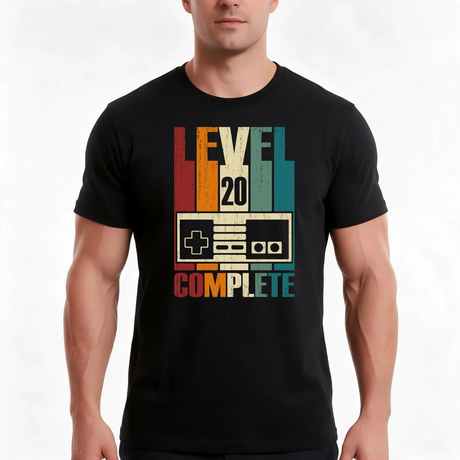 Level 20 Complete - 20th Wedding Anniversary Gift Fathers Day Gamer Dad T-Shirt Summer Casual Cotton Tee Vintage Graphic Print