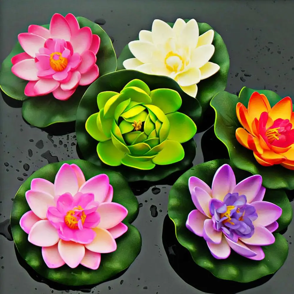 Artificial Water  Floating Flower Lotus Home Yard Pond Fish Tank Decor
