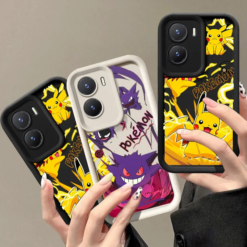 Cartoon Anime P-Pikachus Phone Case For VIVO V30 X80 X90 X100 Pro V29E V30E V40 Y75 Y78 5G Y02 Y17 Y22 Y76 S Y03 Y21 Y27 Y28 Y35