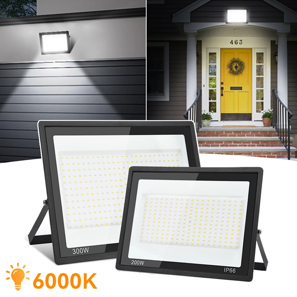 Reflektor LED o szerokim napięciu Reflektor zewnętrzny Balkon Dziedziniec Garaż Wodoodporna lampa ścienna Ogród Street Park Light 200/300W