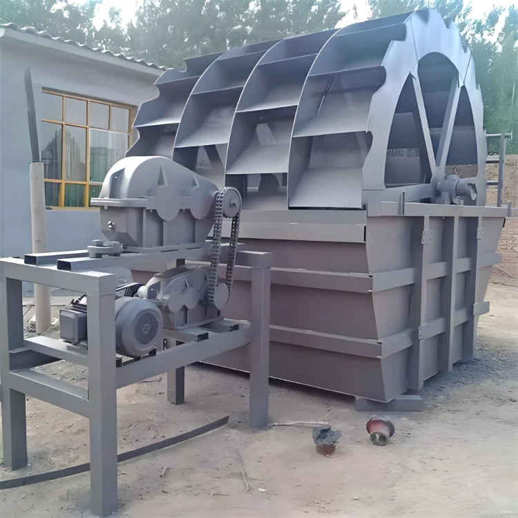 New  River Stone Grinding Wheel Bucket Sand Washing Machine Gear AC Motor 80t/h Capacity Henan Origin for Construction