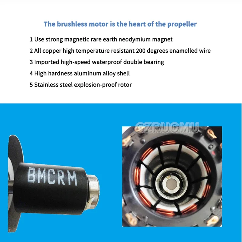 Electric Outboard Motor Boat Engine 48V/60V /72V 1000W Electric Start Marine Trolley Driver Brushless Motor Propeller