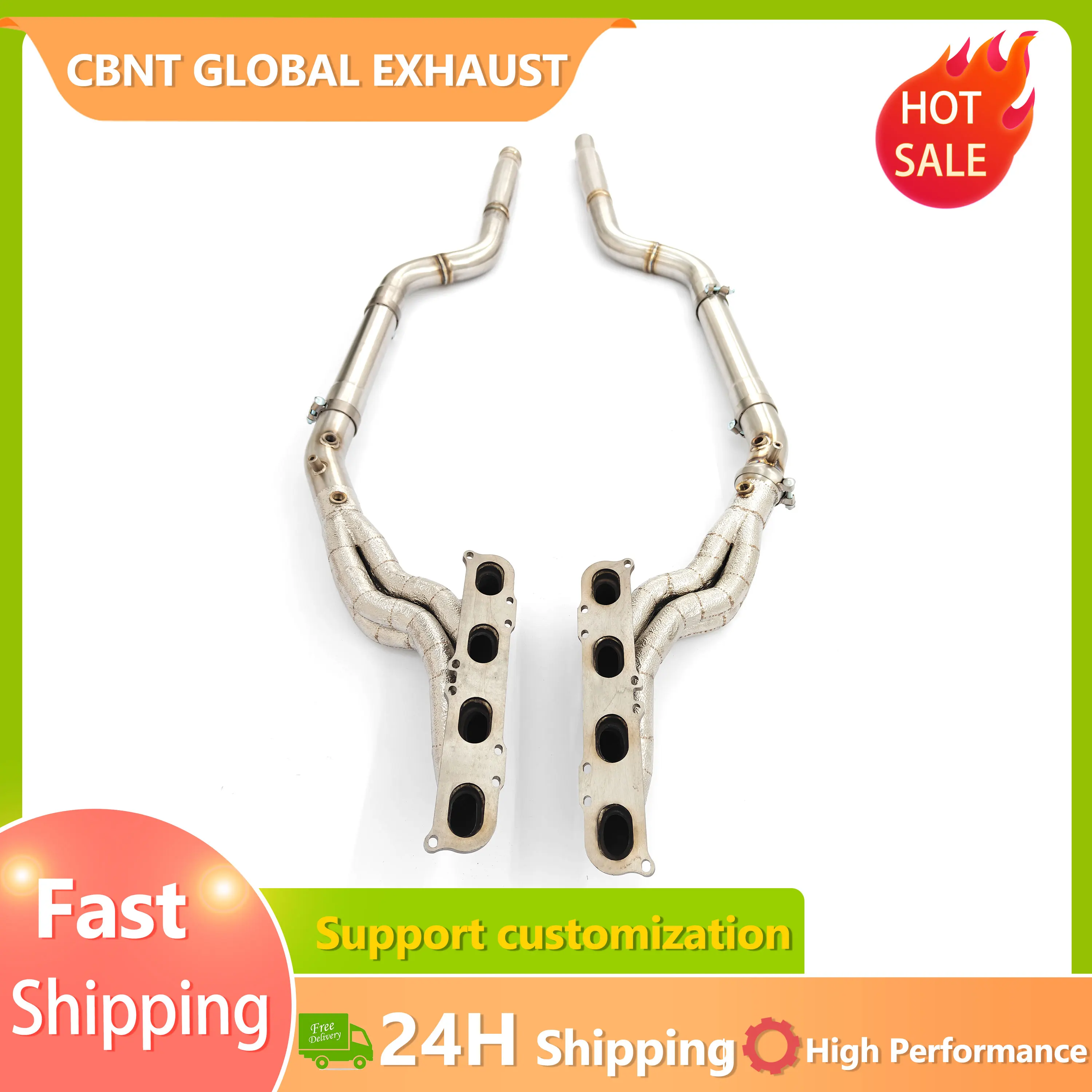 CBNT Upgrade Manifold for Mercedes-Benz C63 W204 AMG 6.2L Free Flow Exhaust Headers High Quality SS304 Exhaust Systems