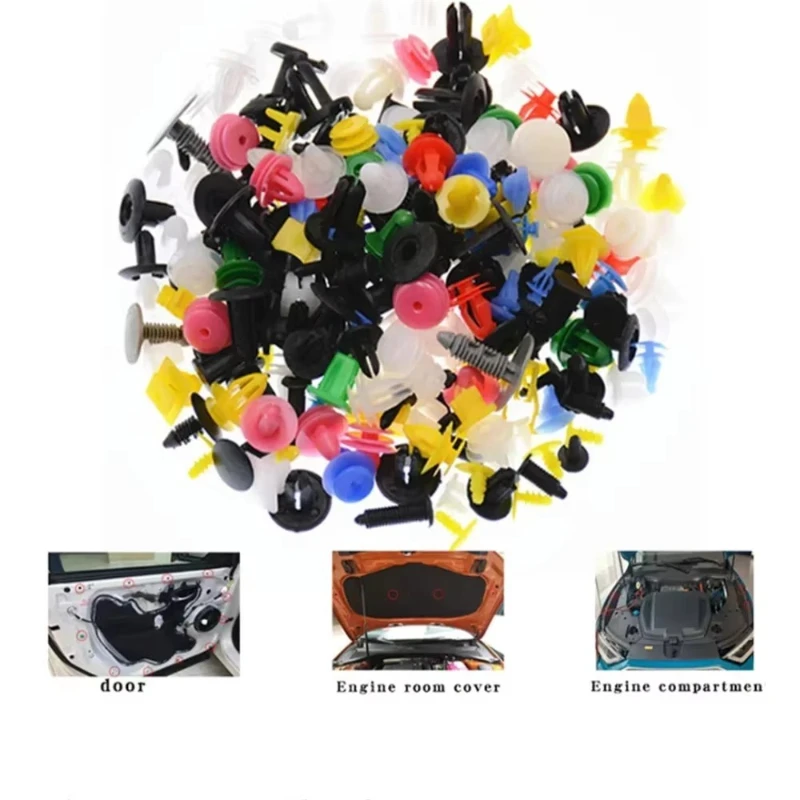 100/600Pcs Car Clips Fastener Screws Random Mixing Plastic Fastener Screws Car Bumper Clip Fender Hole Auto Interior Accessories
