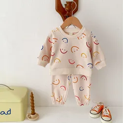 1-4T Newborn Kid Baby Boy Girl Clothes Autumn Winter Pullover Top Sweatshirt Set Pantsuit Cute Sweet Cotton Outfit