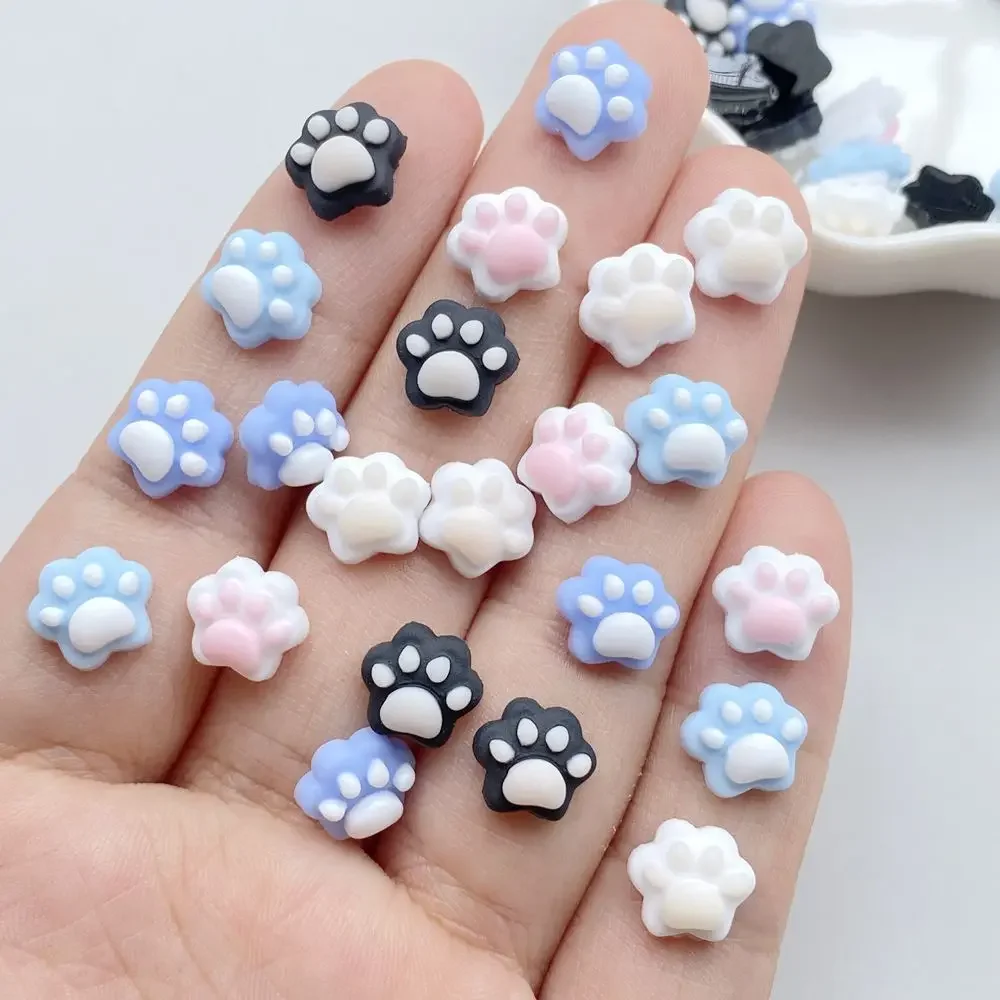 

50pcs Mixed Resin Cartoon Mini Cat Paw Flatback Rhinestone Figurines Nail Art DIY Party Scrapbook Accessories Crafts