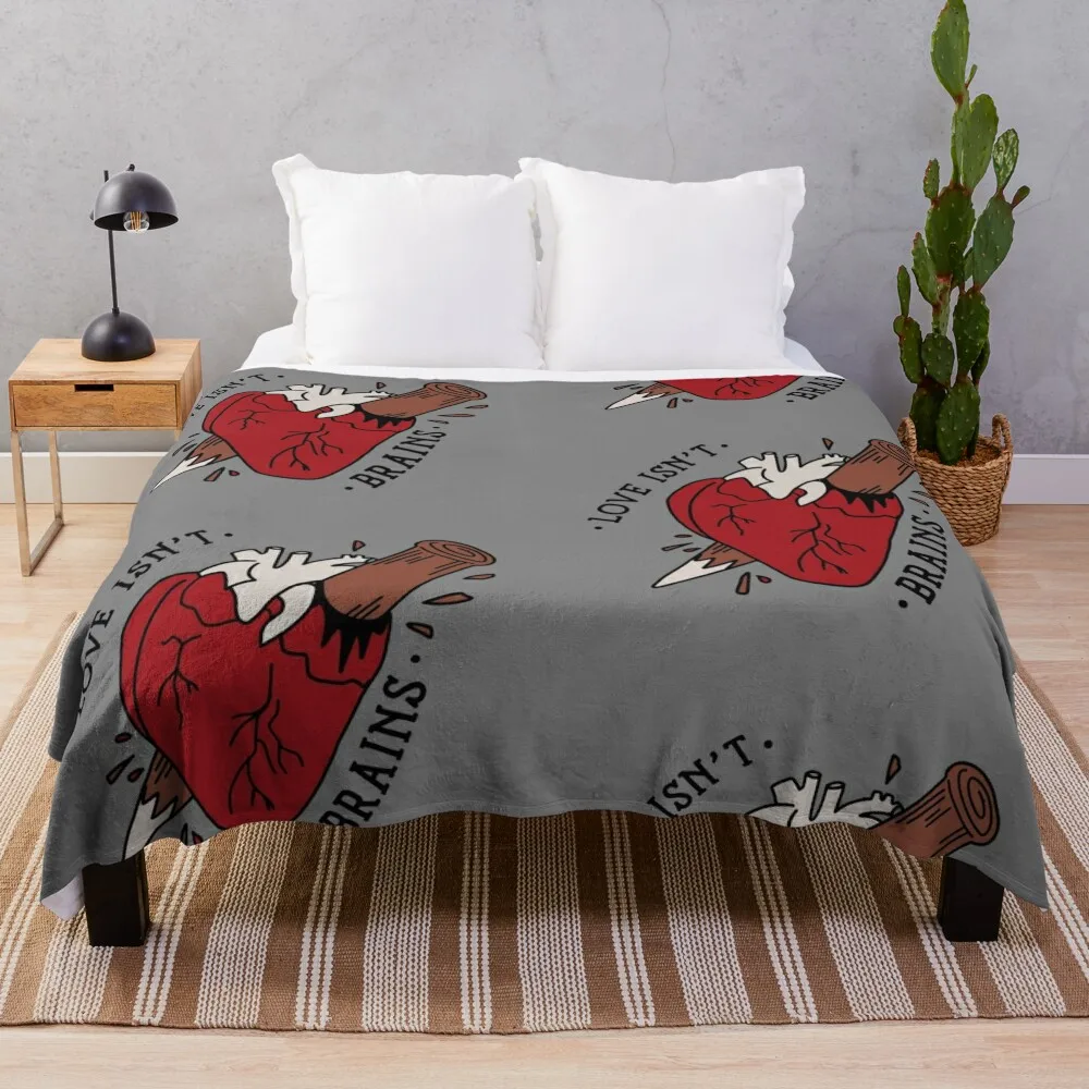 

Spike Love Isn't Brains Heart Quote Throw Blanket Sofas Summer Baby Luxury Designer Blankets