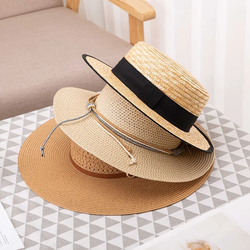 

Womens Mens Wide Brim Straw Panama Hat Fedora Summer Beach Sun Hat UPF Straw Hat for Women