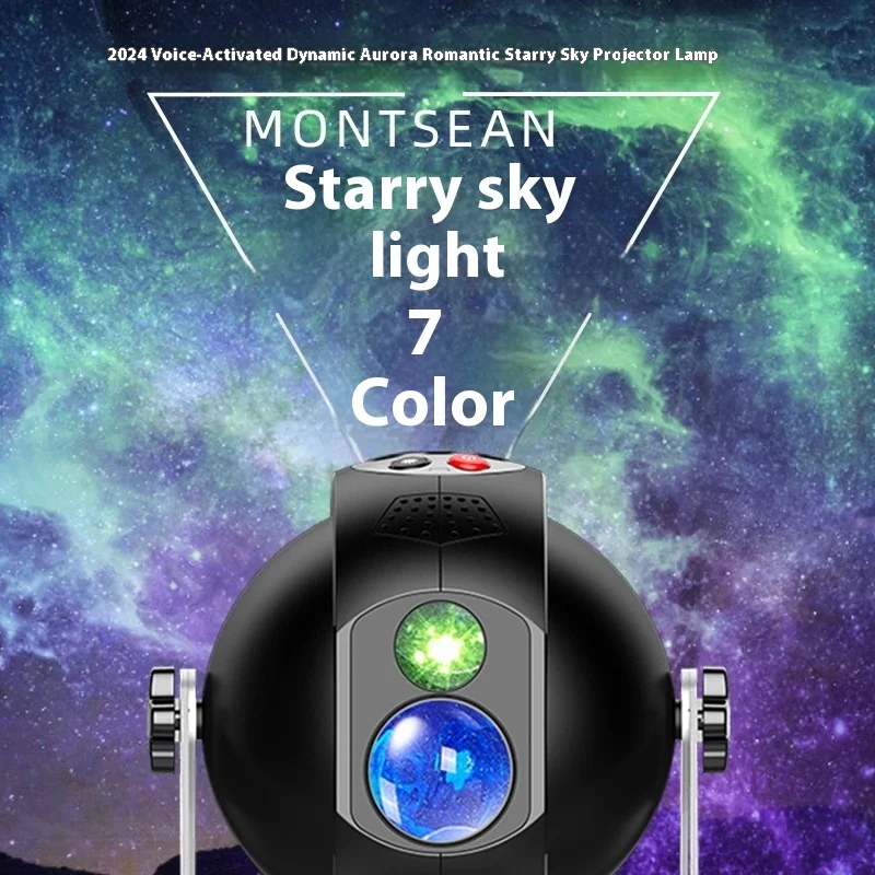 Lampu langit berbintang warna-warni berputar lampu langit berbintang romantis lampu sekitar pickup stereo bluetooth