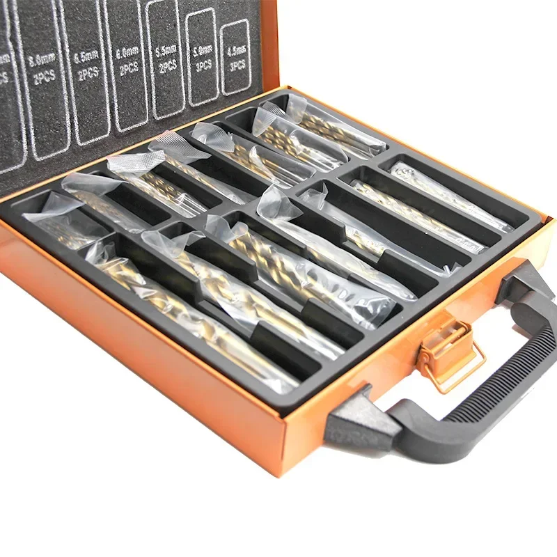 

Power Tools 99pc Titanium Twisted Drills Titanium Plated Twist Drill / Woodworking Hole Saw Steel Plate Drill Bit Set