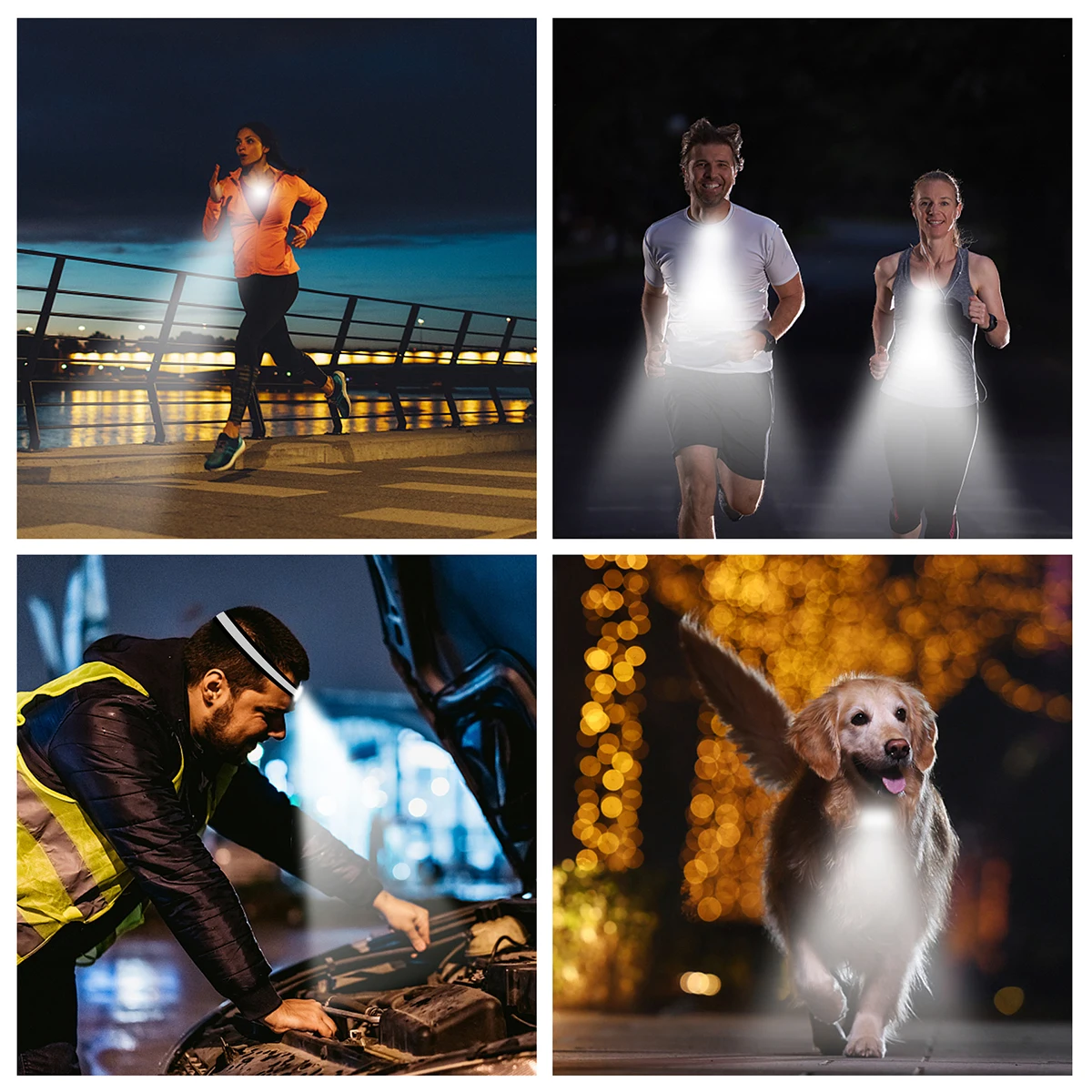 6 Working Mode Led Worklight Headband Emergency Flashlight Portable Rechargeable Work Light Camping Clip-On Lamp Clip On Running