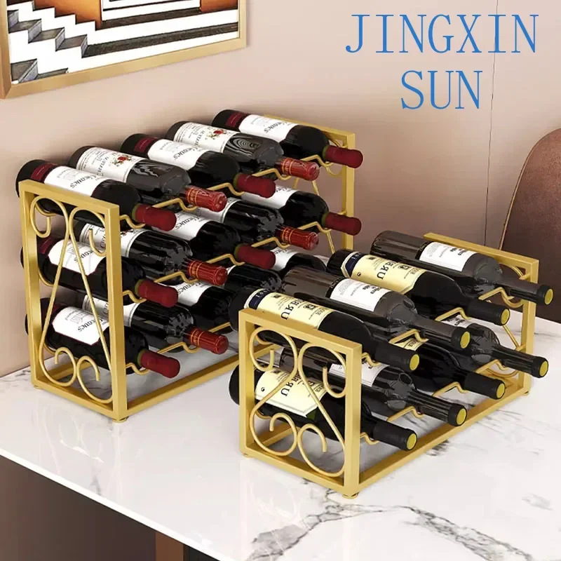 Bottle Corner Kitchen Wine Cabinets Display Liquor Storage Small Club Wine Rack Buffet Metal Modern Meuble Vin Display Cabinet